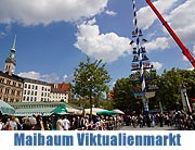 Maibaumaufstellen auf dem Viktualienmarkt. Zum 12. x wird hier ein neuer Maibaum aufgestellt (©Foto: Martin Schmitz)